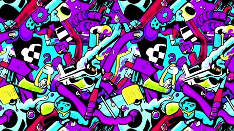 Memphis Diagonal Neon Rush – Animated Pattern Stock Footage 306456505