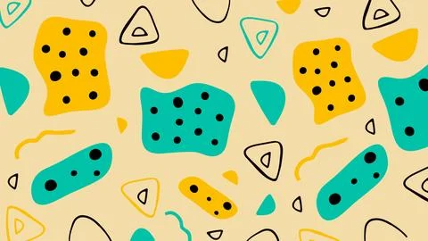 Memphis Doodle Abstract Shapes Background Stock Illustration