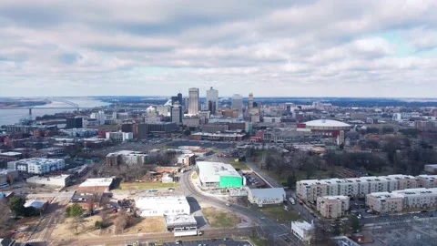 Memphis Downtown Drone shoots from far Stock Footage 229368230