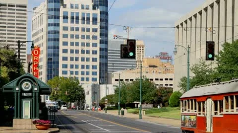 Memphis Downtown Transportation Stock Footage 12035754