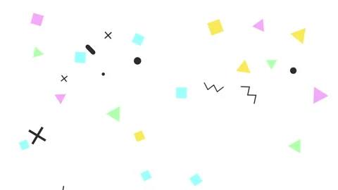 Memphis geometric colorful small zigzag, squares and triangles pattern Stock Footage 166372667