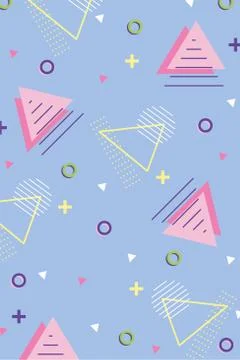 Memphis geometric seamless pattern different shapes 80s 90s style abstract 스톡 일러스트