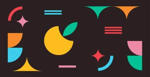 Memphis geometric shape design. Retro elements, vintage, advertisement, comme イラスト素材