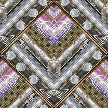 Memphis geometric striped seamless pattern. Vector abstract modern background Stockillustratie