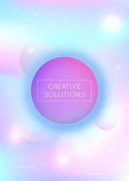 Memphis gradient background with liquid shapes. Dynamic holograp Stock Illustration