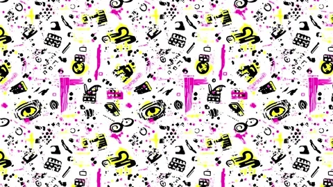 Memphis Horizontal Neon Pulse – Seamless Animation Stock Footage 306456130