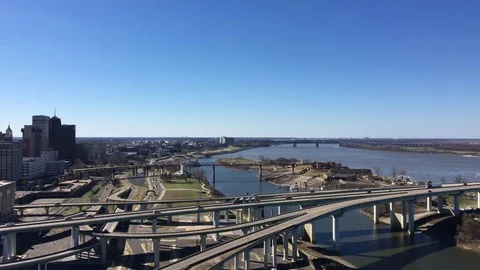 Memphis Interstate 40 Mississippi River Stock-Footage 74968851