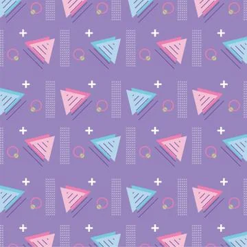 Memphis liquid shape with geometric 80s 90s style abstract background Stock Illustration