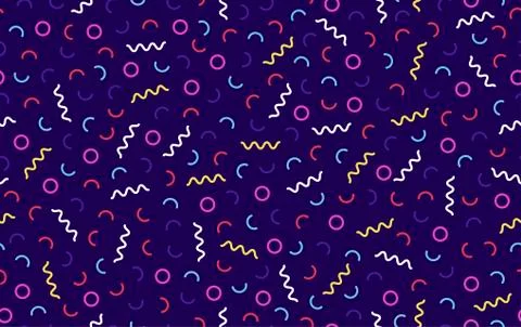 Memphis pattern background. Abstract background with geometric shapes - zigzag Stock Illustration