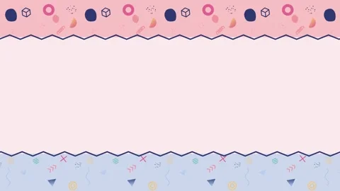 Memphis pattern bands scrolling at top and bottom with zigzag edges Vídeo Stock 348277483