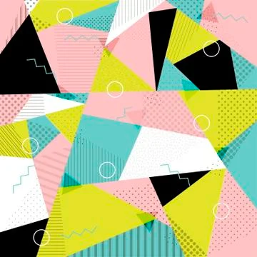Memphis pattern of geometric shapes Stock Illustration