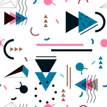 Memphis pattern of geometric shapes for tissue and postcards Stock Illustration