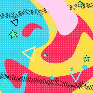 Memphis pattern of geometric shapes for tissue and postcards. Stock Illustration