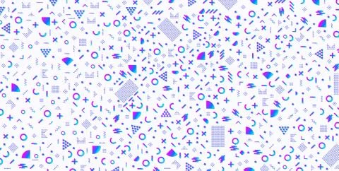 Memphis pattern Minimal geometric background Stock Illustration