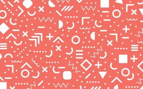 Memphis pattern Minimal geometric background Stock Illustration