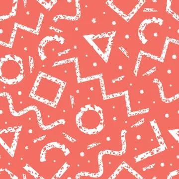 Memphis pattern Minimal geometric background Stock Illustration