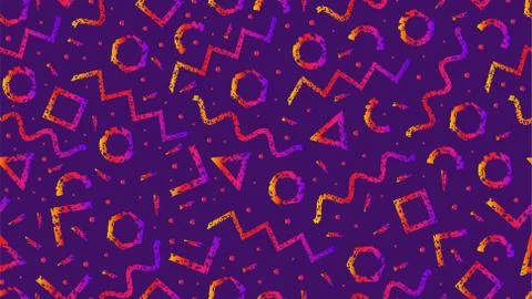 Memphis pattern Minimal geometric background Stock Illustration