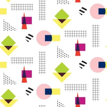 Memphis retro 80s seamless pattern Stock Illustration