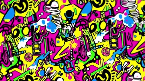 Memphis Retro Orbit – Rotation Animation Stock Footage 306456293