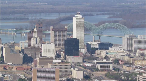 Memphis River Skyline Stock Footage 39802766
