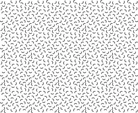 Memphis seamless pattern with arc geometric elements and triangles Illustrazione stock