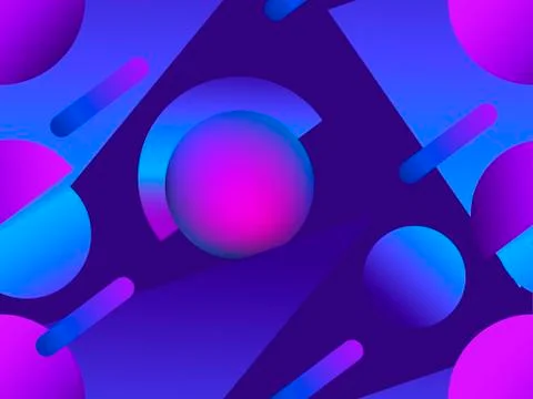 Memphis seamless pattern. Asymmetrical geometric objects gradient in the styl イラスト素材