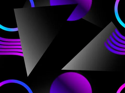 Memphis seamless pattern. Asymmetrical geometric objects gradient in the styl Stockillustratie