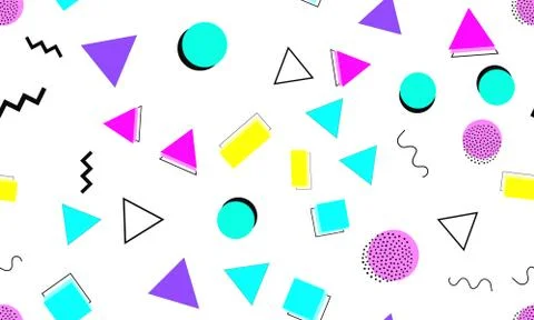 Memphis Seamless Pattern. Fun Background. Vector Illustrazione stock