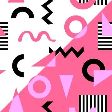 Memphis seamless pattern. Geometric design. Vector illustration Stock Illustration