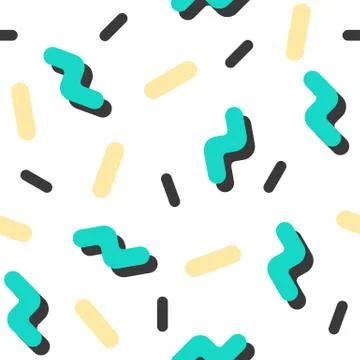 Memphis seamless pattern with Geometric element background Stock Illustration