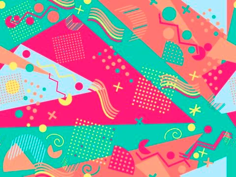 Memphis seamless pattern. Geometric elements memphis 库存插图