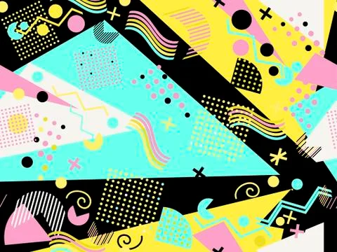 Memphis seamless pattern. Geometric elements memphis Stock Illustration