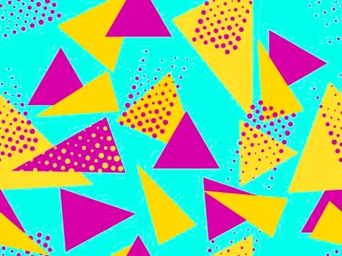 Memphis seamless pattern. Geometric elements memphis in the style of 80's. .. Stock-Illustration