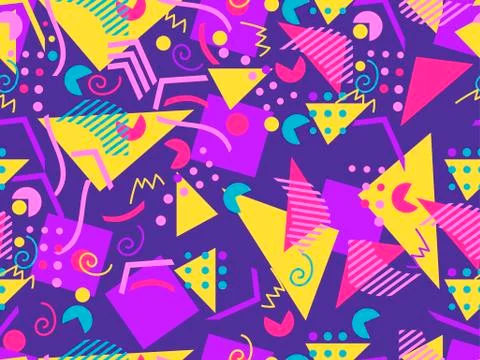 Memphis seamless pattern. Geometric elements memphis in the style of 80's. .. Stock-Illustration
