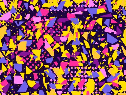 Memphis seamless pattern. Geometric elements memphis in the style of 80's. Fl Illustrazione stock