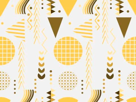 Memphis seamless pattern. Geometric elements memphis in the style of 80's. Ve Illustrazione stock