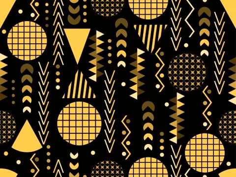 Memphis seamless pattern. Geometric elements memphis in the style of 80's. Ve 스톡 일러스트