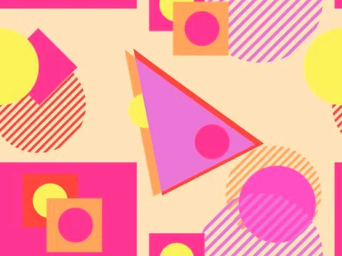 Memphis seamless pattern. Geometric elements memphis in the style of 80's. Ve イラスト素材