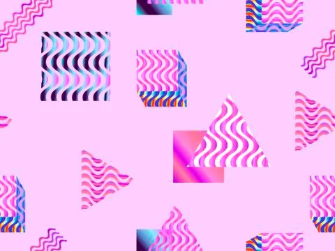 Memphis seamless pattern. Geometric elements memphis in the style of 80s. Gra Stock Illustration