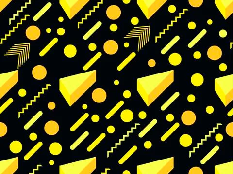 Memphis seamless pattern. Geometric elements memphis in the style of 80s. Poi Stock Illustration