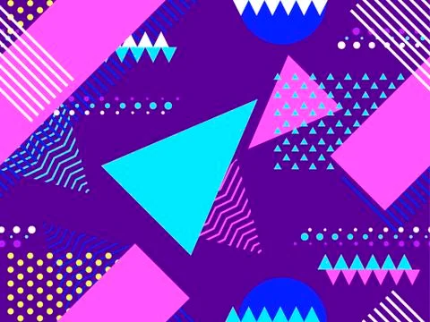 Memphis seamless pattern. Geometric elements memphis in the style of 80's. Ba Illustrazione stock