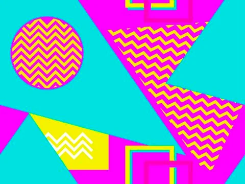 Memphis seamless pattern. Geometric elements memphis in the style of 80s. Poi 스톡 일러스트
