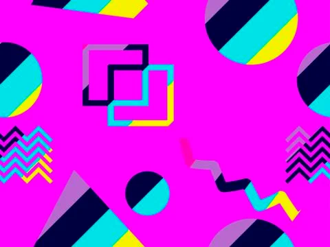 Memphis seamless pattern. Geometric elements memphis in the style of 80s. Poi Stock Illustration