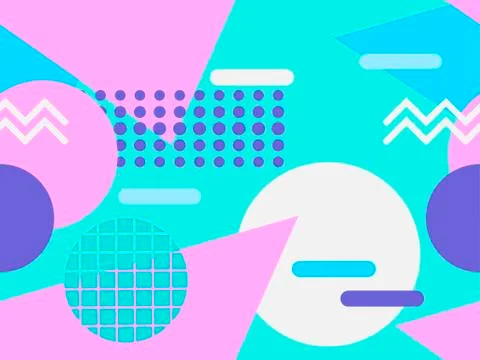 Memphis seamless pattern. Geometric elements memphis in the style of 80's. Ve Stock-Illustration