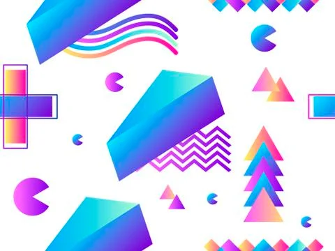Memphis seamless pattern. Geometric elements memphis in the style of 80's. Ba イラスト素材