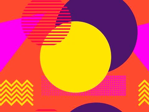 Memphis seamless pattern. Geometric elements memphis in the style of 80s. Mod Stock Illustration