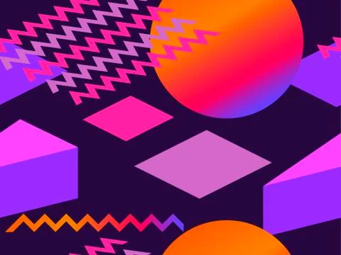 Memphis seamless pattern. Geometric elements memphis in the style of 80s with Stock-Illustration