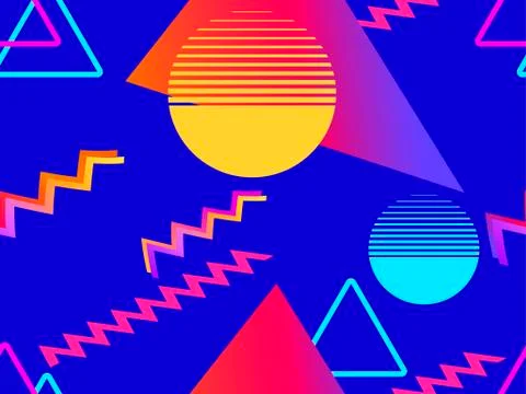 Memphis seamless pattern. Geometric elements memphis in the style of 80s with Stockillustratie