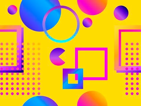 Memphis seamless pattern. Geometric elements memphis in the style of 80s with Stock Illustration