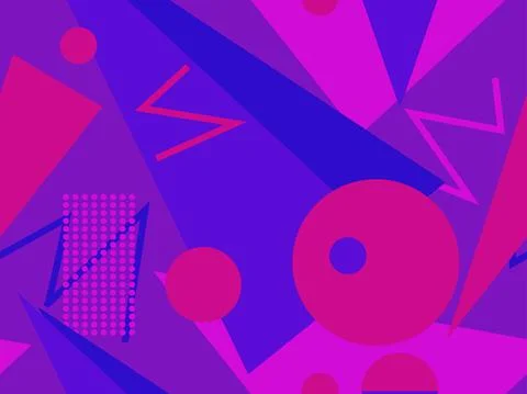Memphis seamless pattern. Geometric elements memphis in the style of 80's. Tr Stock Illustration